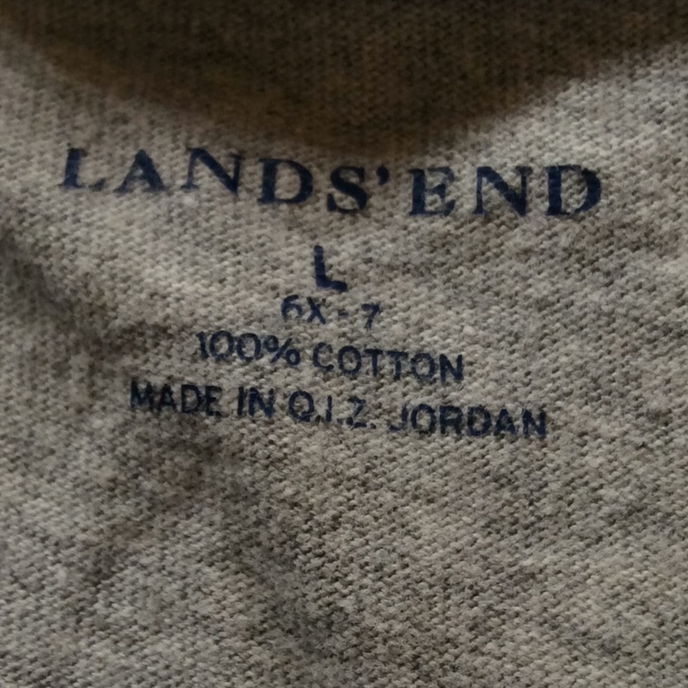 Boys Lands’ End Long Sleeve Grey Shirt Large - Picture 3 of 3